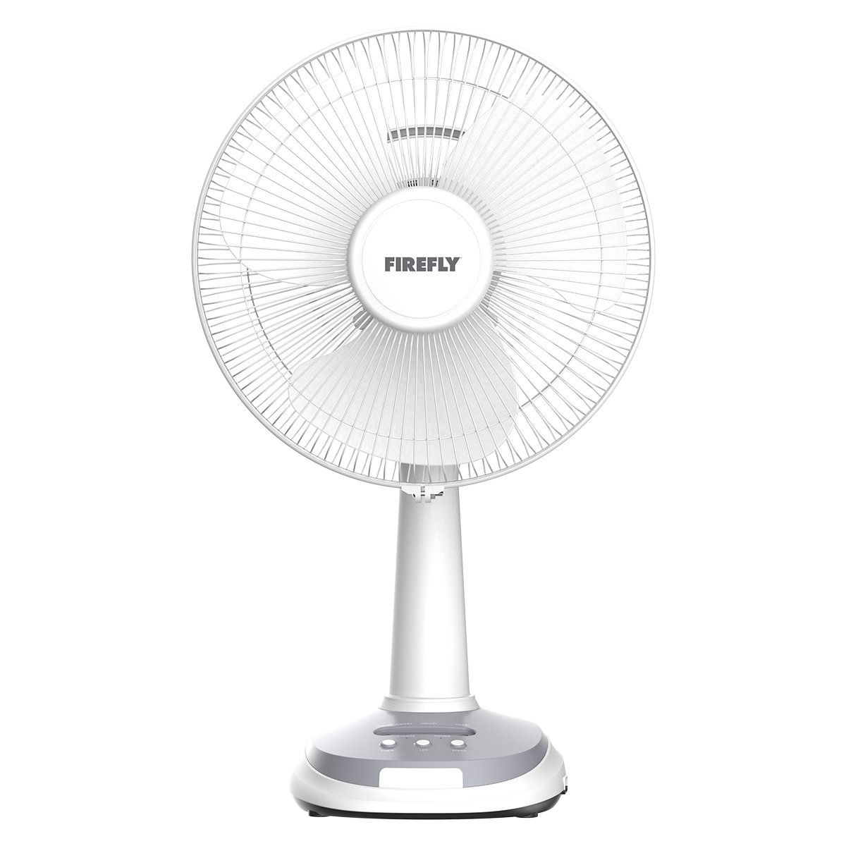 Firefly 12" Rechargeable Desk Fan with Emergency Solar Panel and Lamps