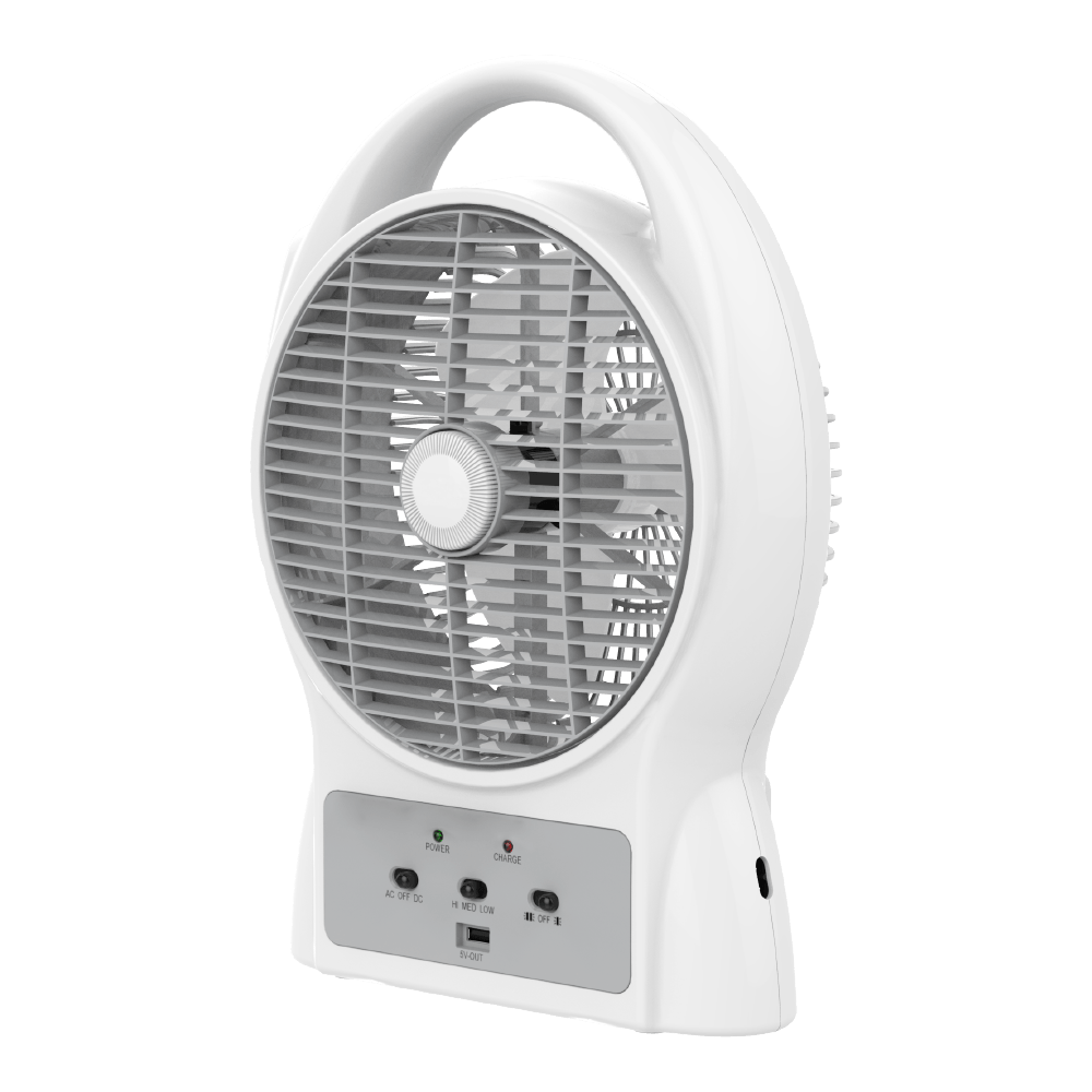 Firefly Rechargeable 8" Oscillating 3-Speed Fan w/ USB Charging Port