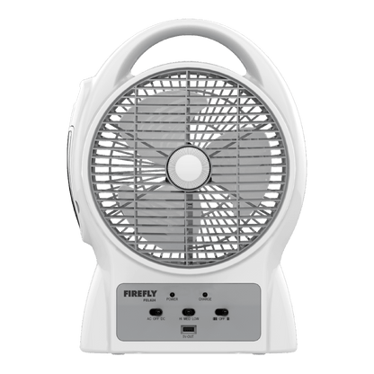 Firefly Rechargeable 8" Oscillating 3-Speed Fan w/ USB Charging Port