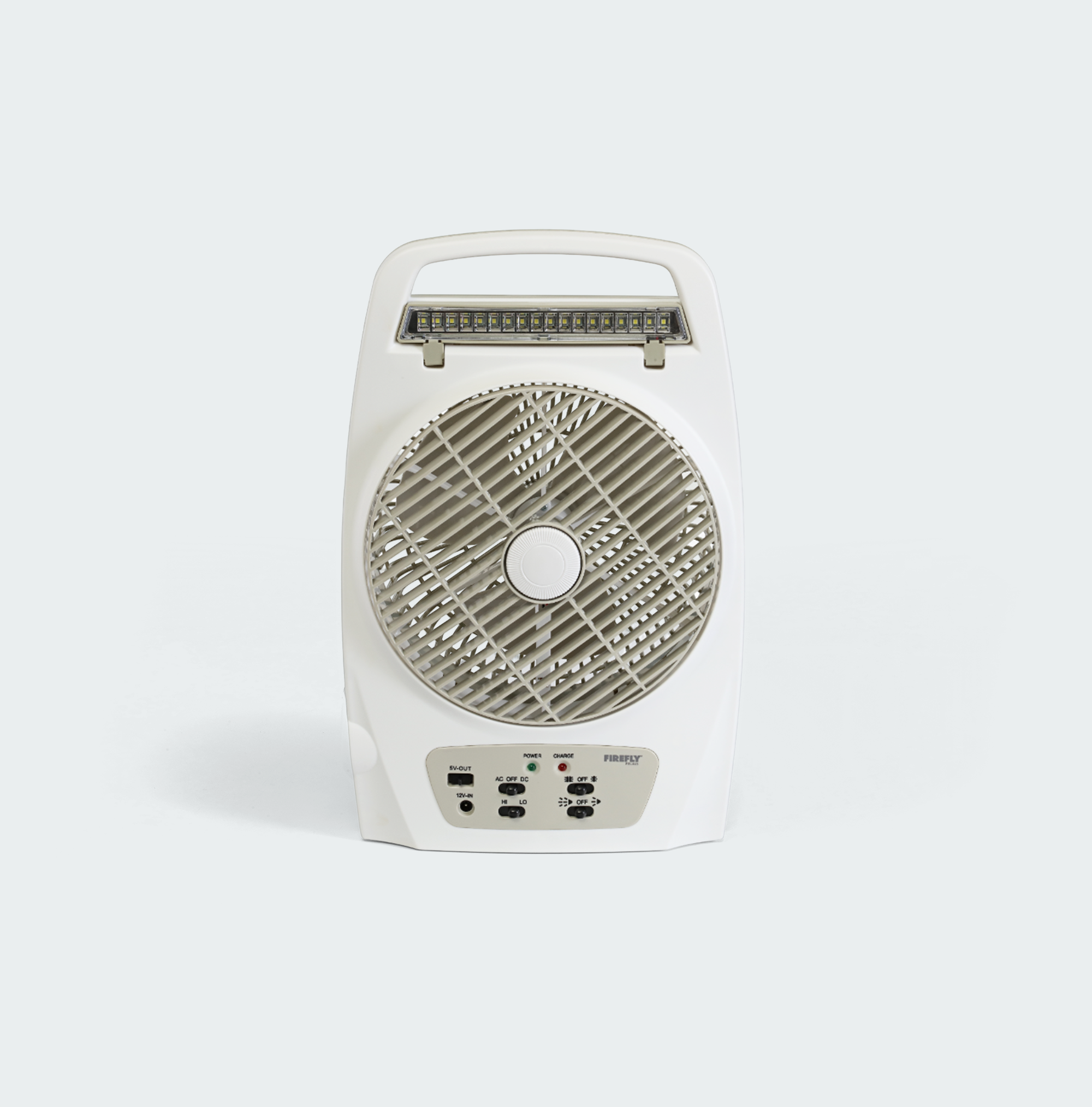 Firefly Rechargeable LED 8" Oscillating 2-Speed w/ 18 LED Desk Light