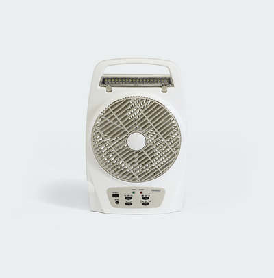 Firefly Rechargeable LED 8" Oscillating 2-Speed w/ 18 LED Desk Light