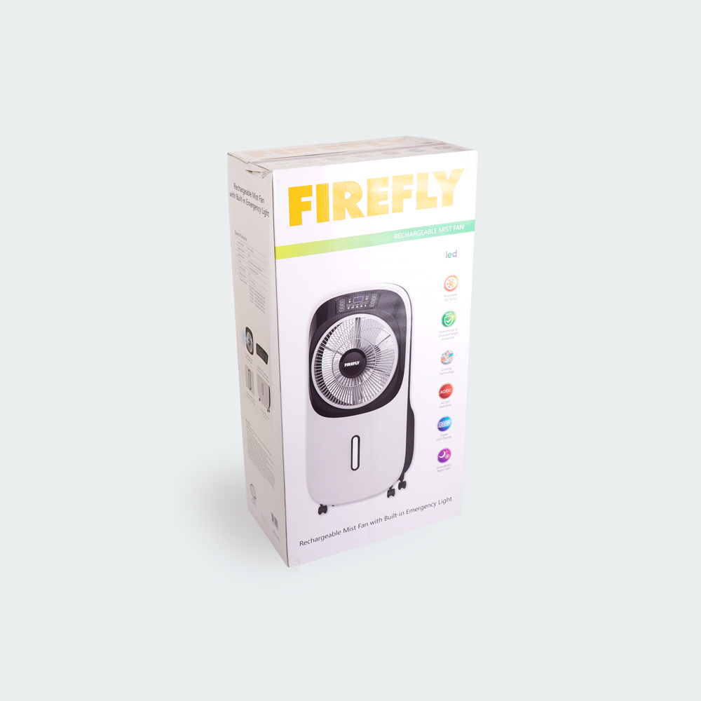 ttestFirefly Rechargeable 10" inch Mist Fan with Digital LED Display andRemote Control