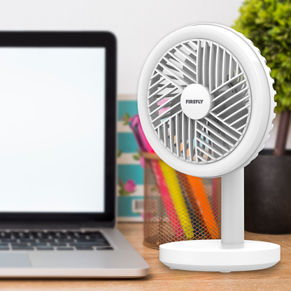 Rechargeable Mini Fan with Ring Light