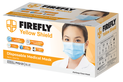 Firefly Yellow Shield Disposable & Medical Mask (Non-sterile)50pcs/Pack