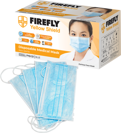 Firefly Yellow Shield Disposable & Medical Mask (Non-sterile)50pcs/Pack