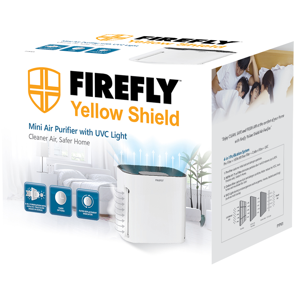 Firefly Yellow Shield Mini Air Purifier with UVC Light