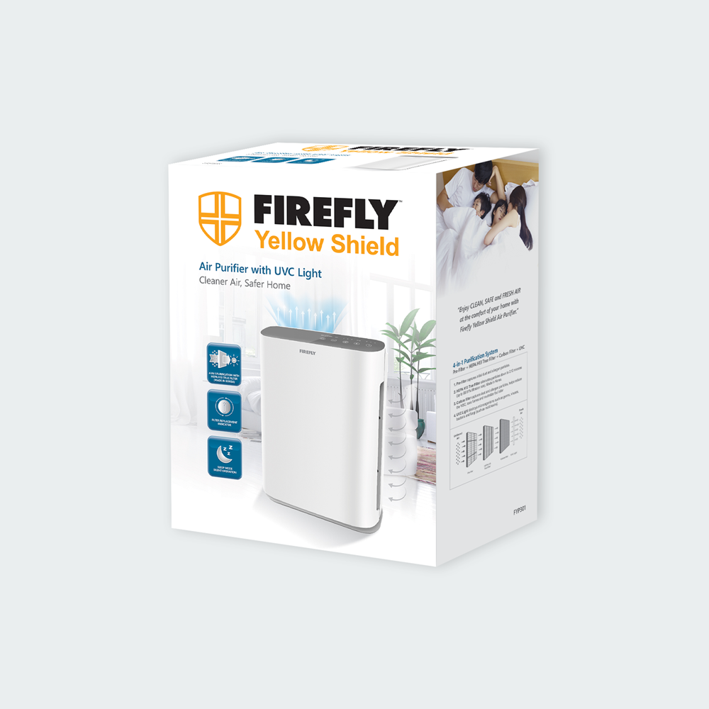 Firefly Yellow Shield Air Purifier with UVC Light (Medium)