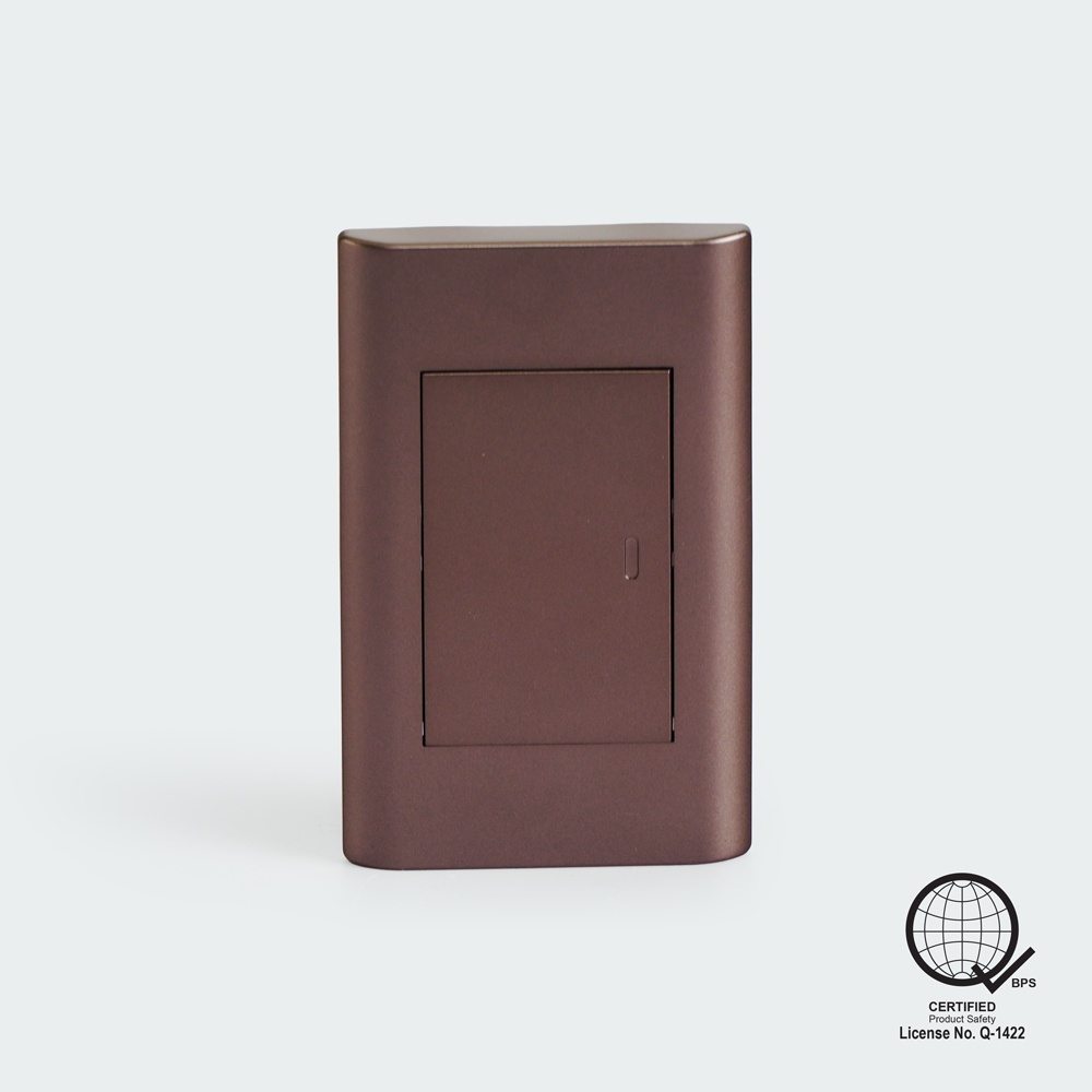 ROYU Plano 1 Gang Switch Set -Dark Wood