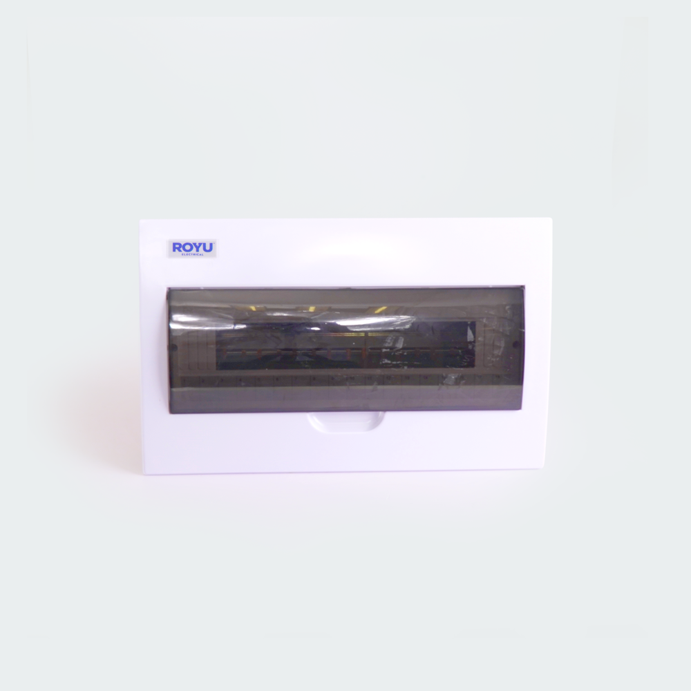 ROYU Metal Panel Box with Ploycarbonate Cover - 18 Branches