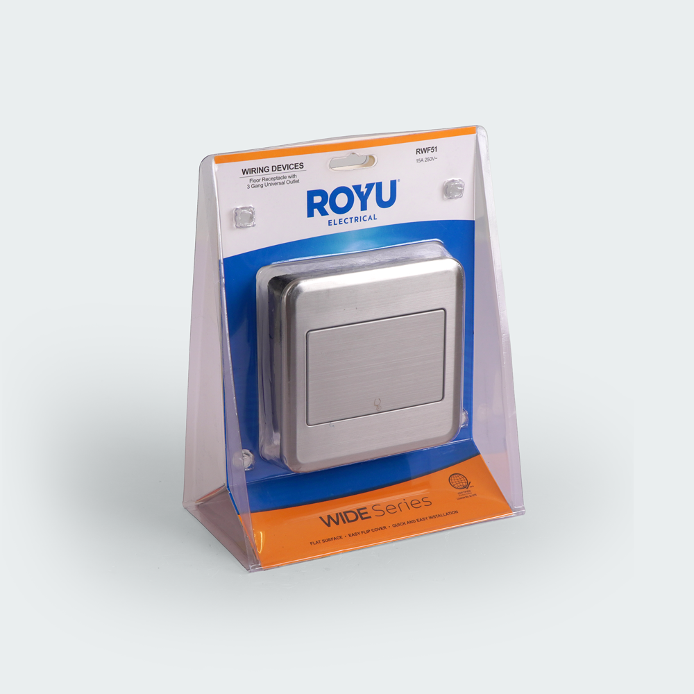 ROYU Floor Receptacle with 3 Gang Universal Outlet - Titanium