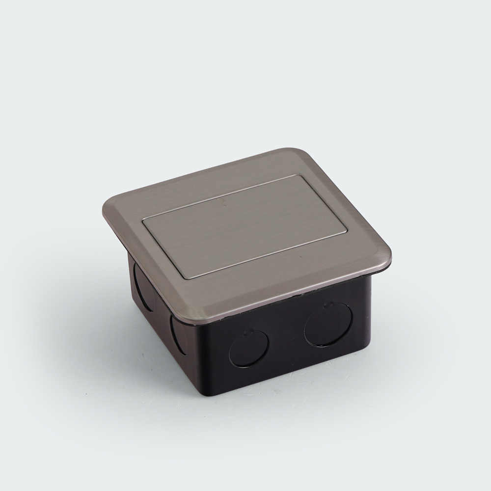 ROYU Floor Receptacle with 3 Gang Universal Outlet - Titanium