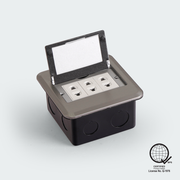 ROYU Floor Receptacle with 3 Gang Universal Outlet - Titanium