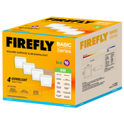 Firefly Basic Series 4-LED Square Surface Slim Downlight Value Pack