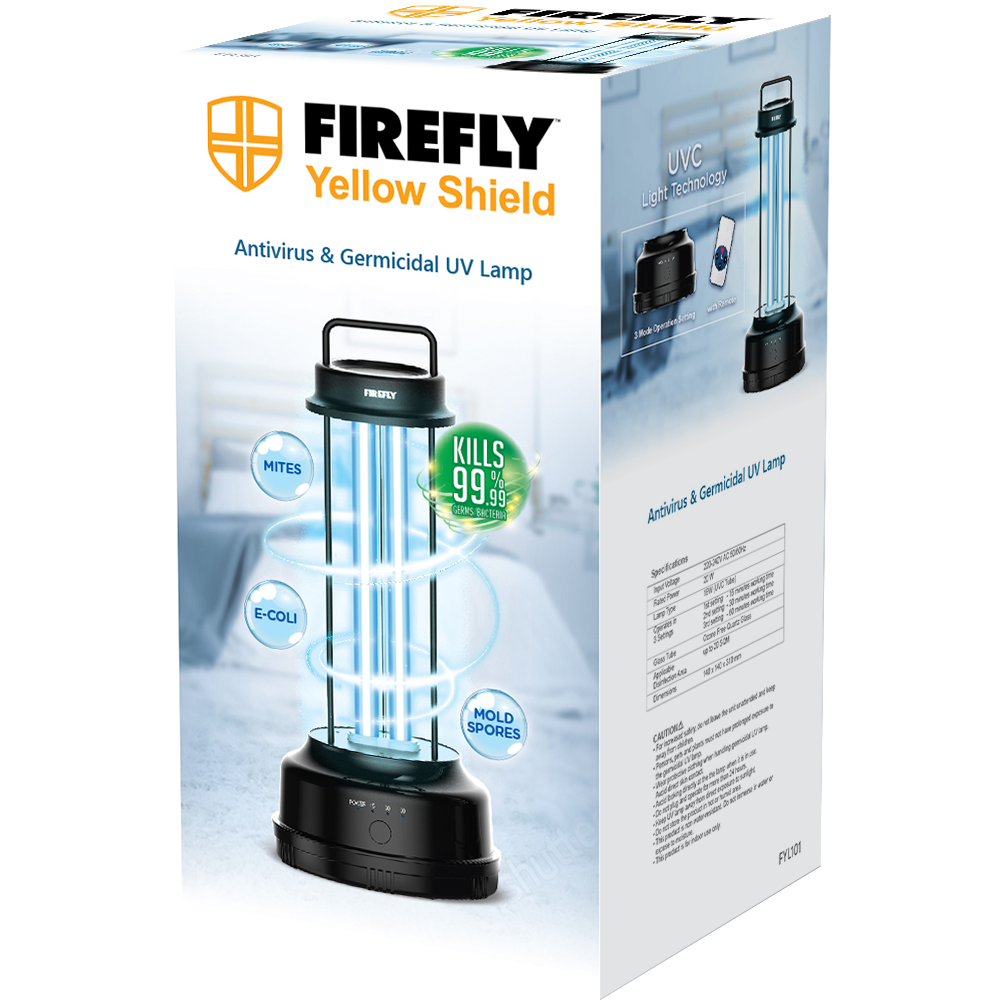 Firefly Yellow Shield Antivirus & Germicidal UV Lamp